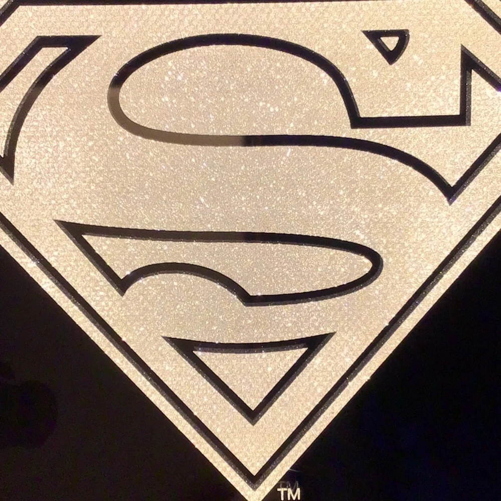 DC COMICS Superman/Supergirl Logo Lighted Mirror, Square, Glittery, Timer